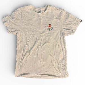 VANS OG Poppy T Shirt Mens L White Short Sleeve Slim Fit Cotton EUC